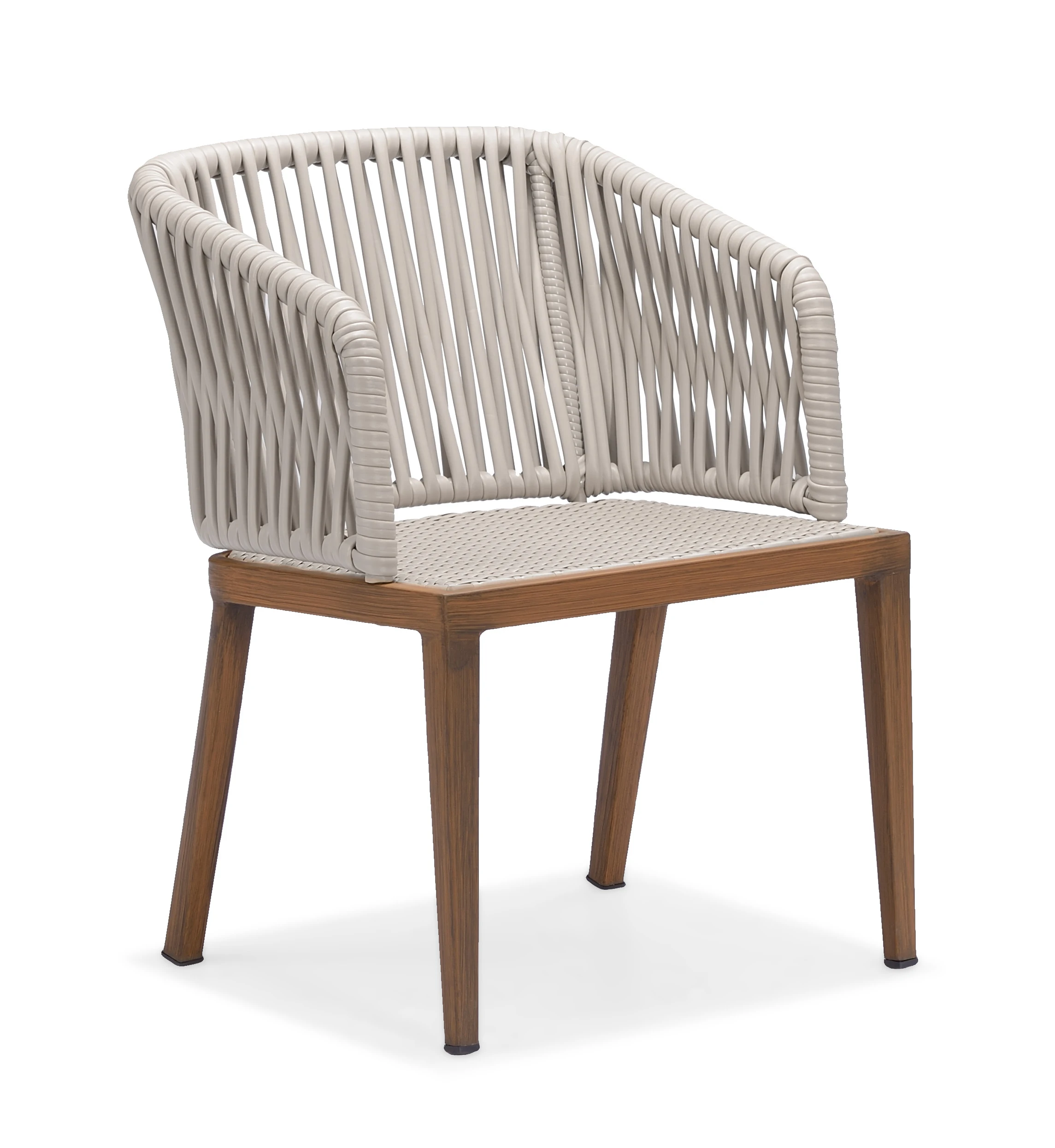 Top Quality Aluminum Frame Wood Finished Table and Chairs Sets Aluminum Patio Garden Furniture Outdoor Set