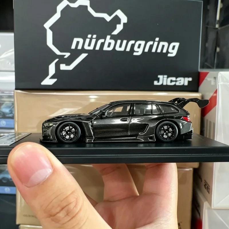 JiCar 1/64 BMW M3 touring 24H Black Carbon Fiber Diecast Car Model Alloy Simulation Collection Toy Gift For Boys#peetyeee view 4