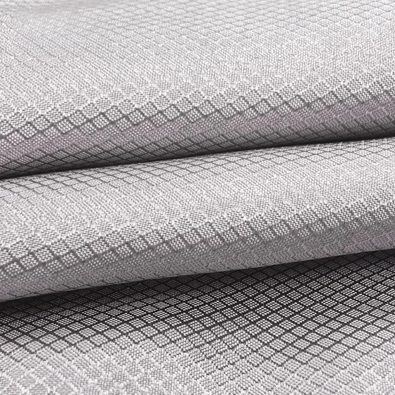 Real Electromagnetic radiation protective 100% silver fiber lattice fabric EMC laboratory EMF shielding silver fiber thin cloth