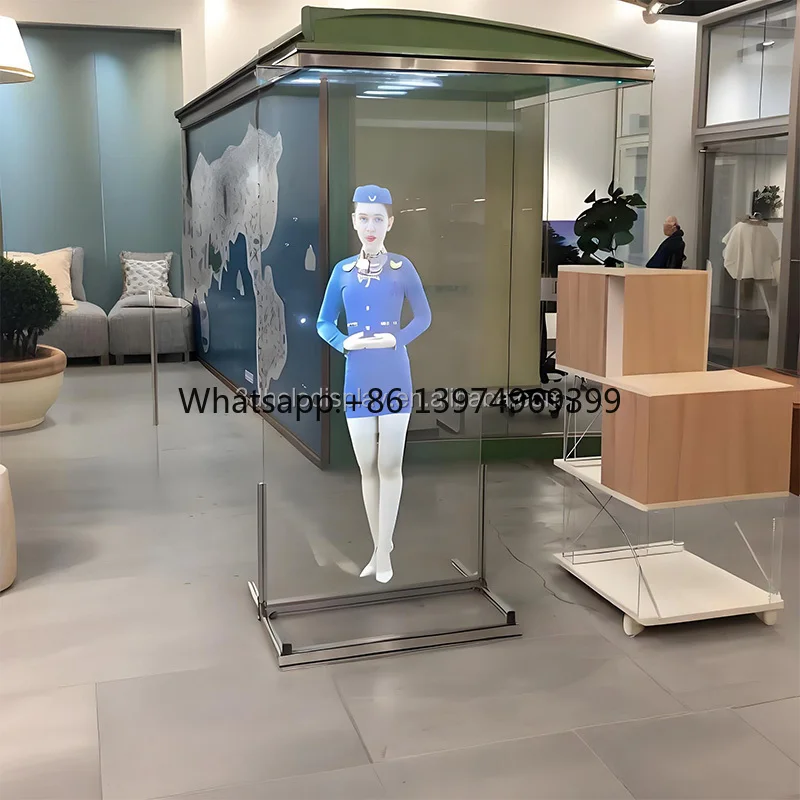 Holographic 3D Projection Film / Transparent Rear-Projection Film Glass (16:9)-Portable for Cultural Artifacts Corporate Imagery