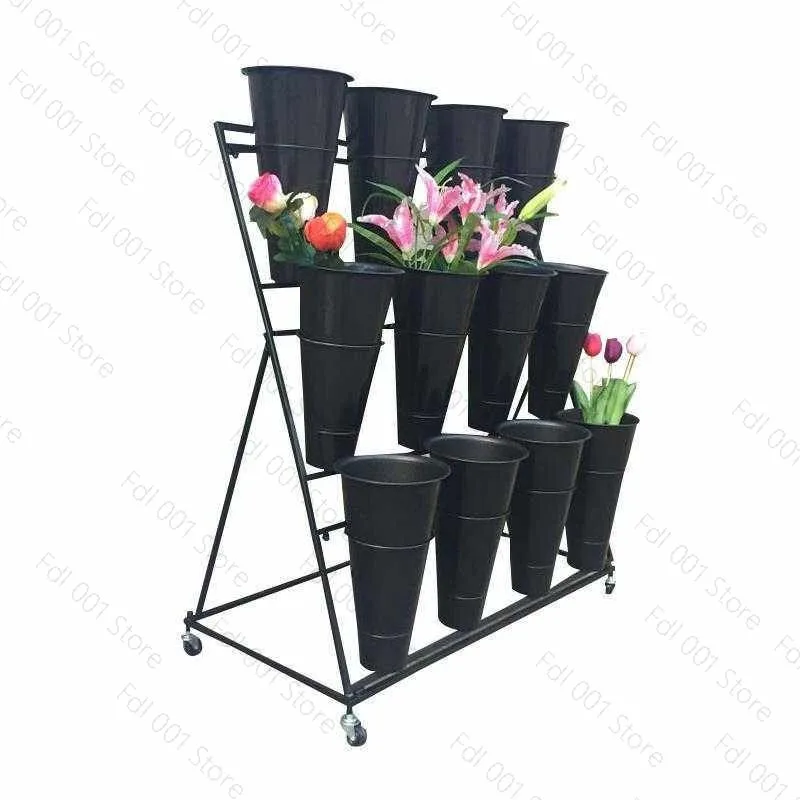 Florist Stand Ladder Multi-layer Display Shelf Round Barrel Flower Barrel Shelf Removable Flower