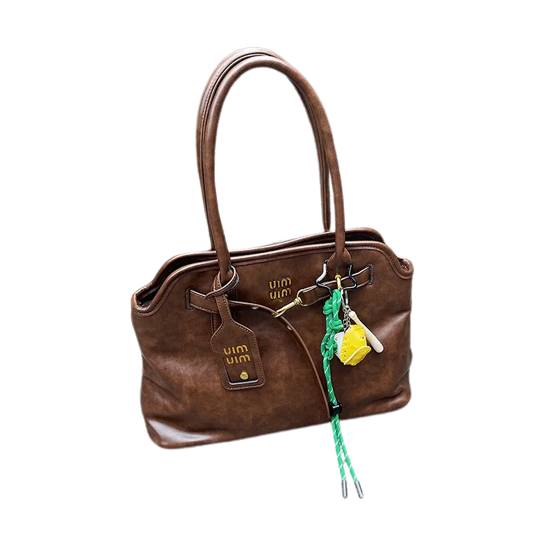 الراقية الفاخرة مصمم حقيبة ذات سعة كبيرة الإناث 2025 الربيع والخريف موضة جديدة حقيبة يد الرجعية كل مباراة ركاب حمل حقيبة #6