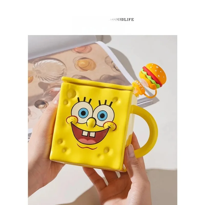 

New Ceramic Mugs SpongeBob Cartoon Printed Coffee Mug Style Home Cup for Adults Gift Box Set 40-500mL Large Capacity Drinkware