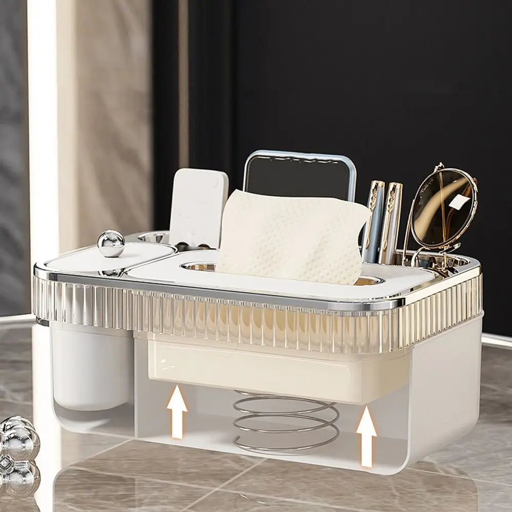 

Cute Light Luxury Tissue Box Dustproof Thickened Remote Control Storage Large Capacity Waterproof Cosmetic Organizer Desktop