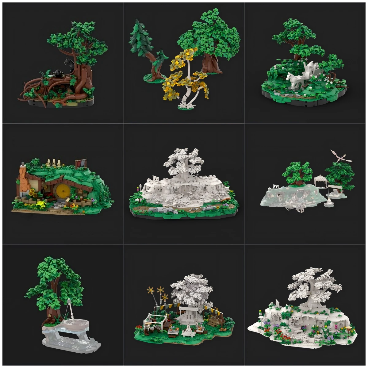 

Новый конструктор MOC: Модульная модель деревьев Шир из фильма «Властелин колец», строительные блоки для самостоятельной сборки, креативный набор для конструирования, кирпичики Ривенделла, игрушки, подарок