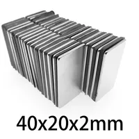 40x20x2mm Powerful Magnets Strong Block Magnets For Fridge, DIY, Building, Scientific Craft Education 40x20x2 40*20*2