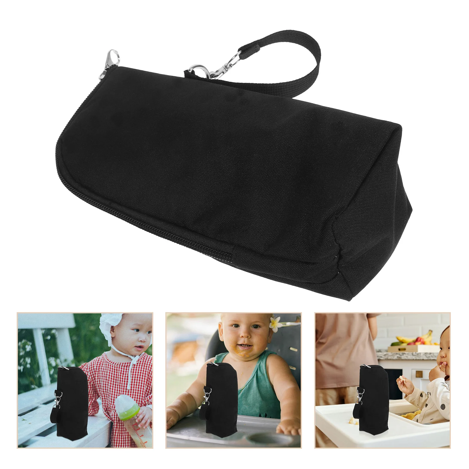 

Portable Baby Insulated Bag Black Lightweight Thermal Pouch For Milk Water Cup Travel Outdoor Use Insulated Bottle Pouch