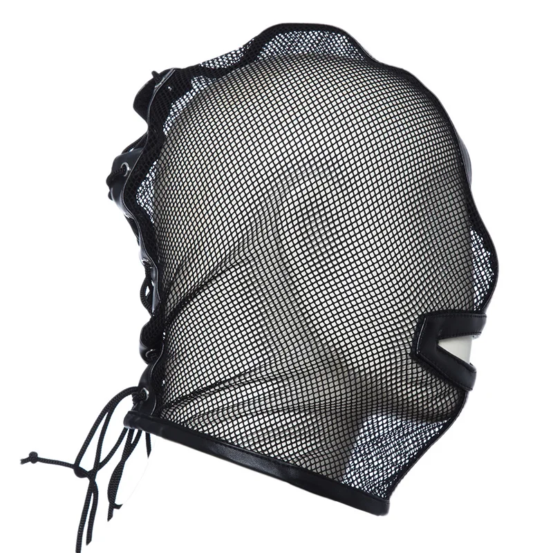 Adult Sexy Mesh Facewear Adjustable Open Mouth Hollow Fishnet Headgear Role Playing Party Costumes Props Cosplay Party Headwear