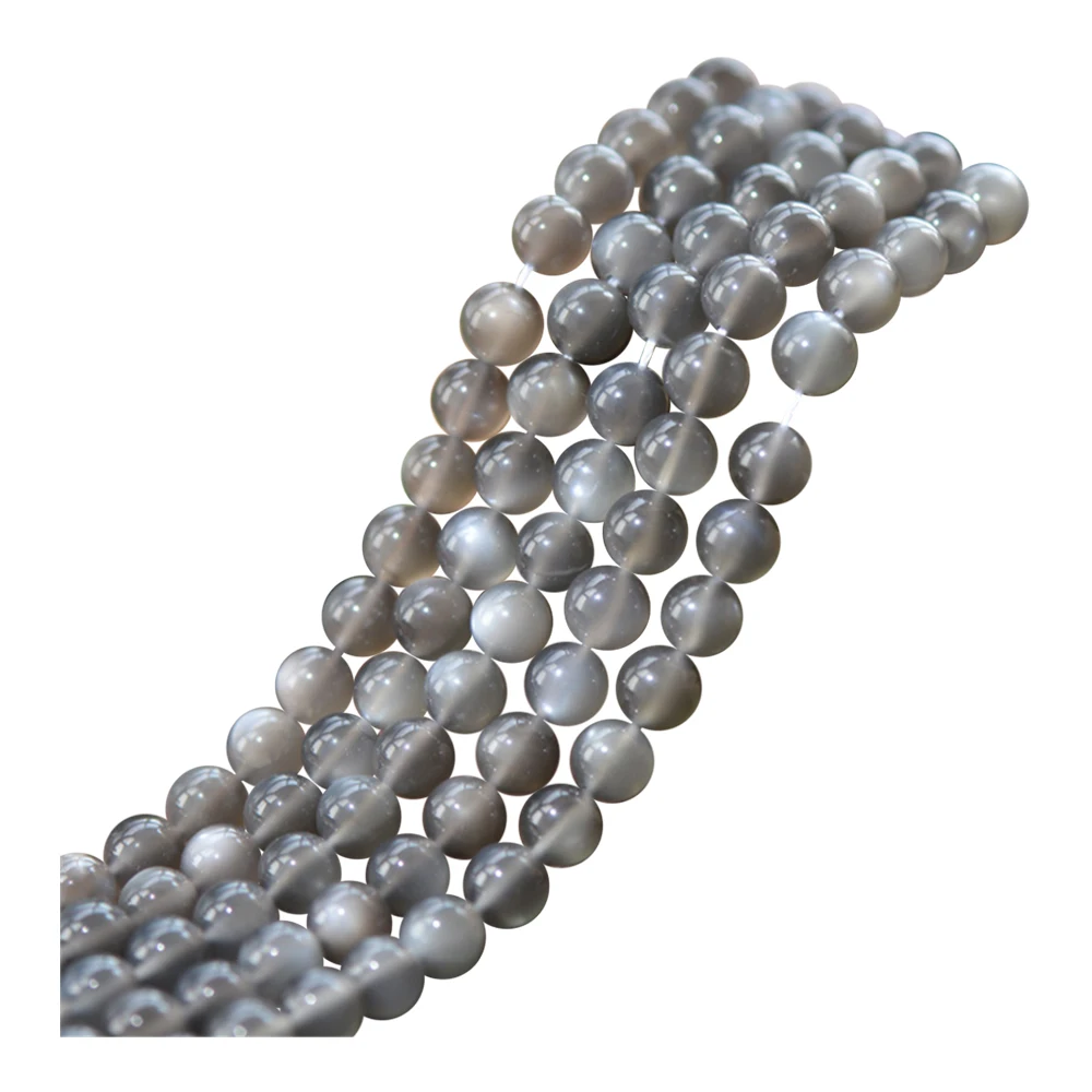 

Grade AA Natural Grey Moonstone Beads Silver Luster Grey Moonstone Beads 6mm-8.5mm Smooth Polished Round 15 Inch Strand