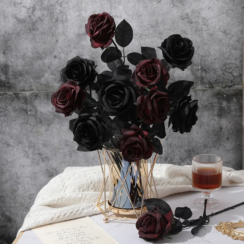 Künstliche Seidenrose zum Valentinstag, hochwertige Dekoration für Zuhause, Tisch, Kranz, Hochzeitsstrauß, DIY-Geschenkbox-Requisite – Detail 9