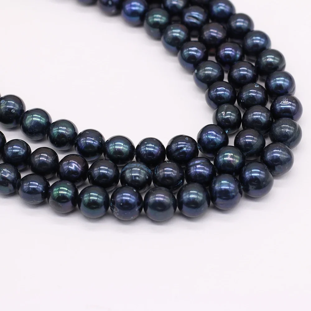 Quality Natural Freshwater Pearl Black Round Bead Loose Pearls Beads For DIY Craft Charm Bracelet Necklace Jewelry Making 8-9mm