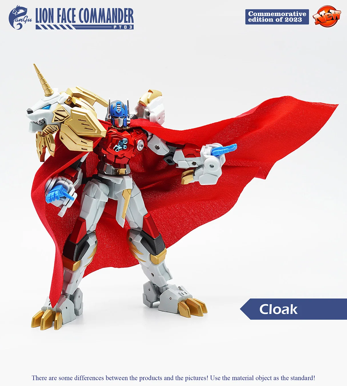 Na Stanie Transformacja PANGU Toys PT-03 PT03 LION FACE COMMANDER Lew z Pistoletem Nuclera, Figurka Akcji, Model Zabawka, Prezent