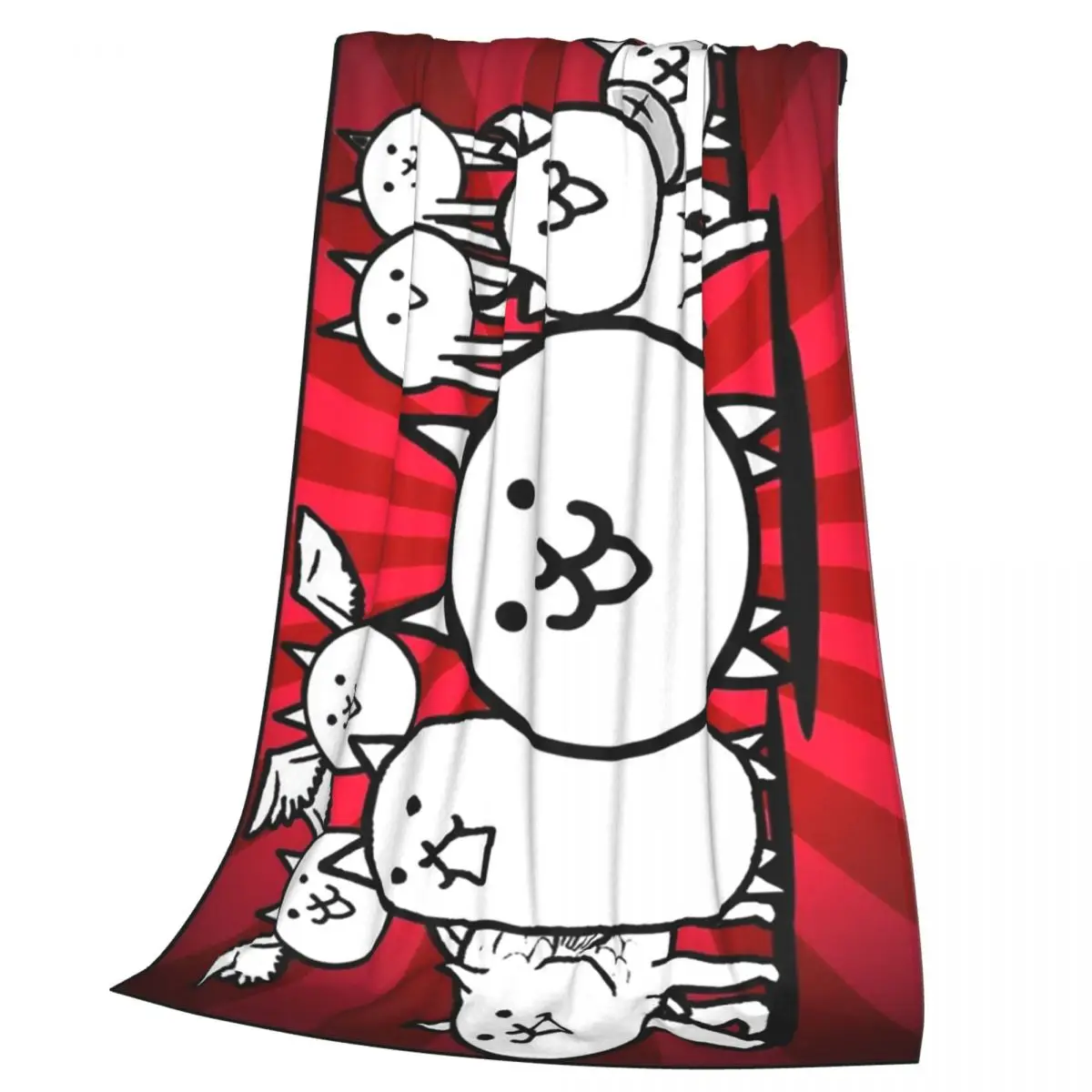 Nyanko Great War Battle Cats Blanket Soft Warm Flannel Throw Blanket Bedding for Bed Living room Picnic Travel Home Couch