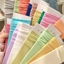 Women Colorful Loose No Pilling Socks Knitting Thin Spring Summer Female Ice Silk Socks High Tube Streetwear Soft Kawaii Socks
