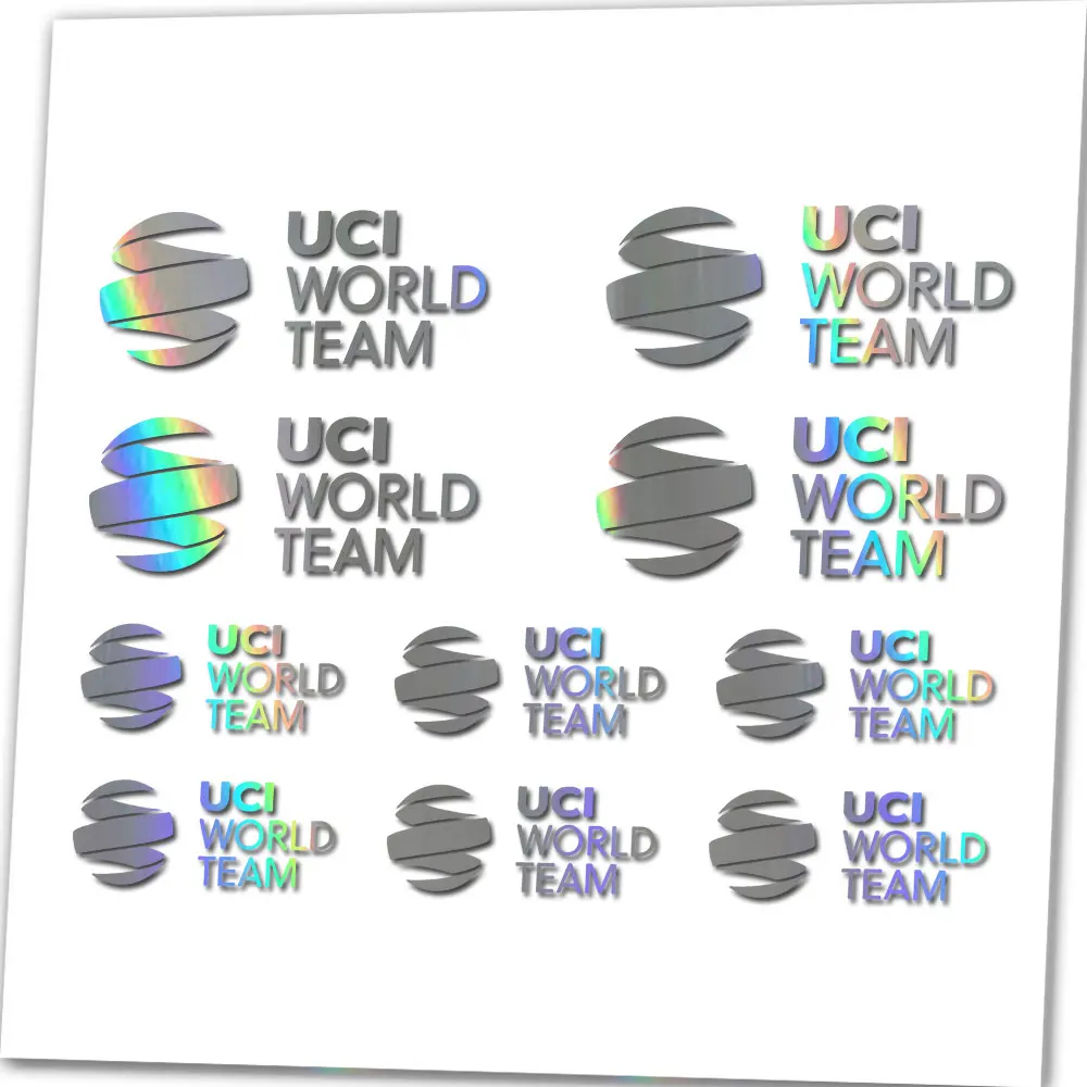 For UCI World Team Stickers MTB Road Bike Frame Decals Adhesive 9 Pcs High Quality Vinyl Printed Laminated / Waterproof