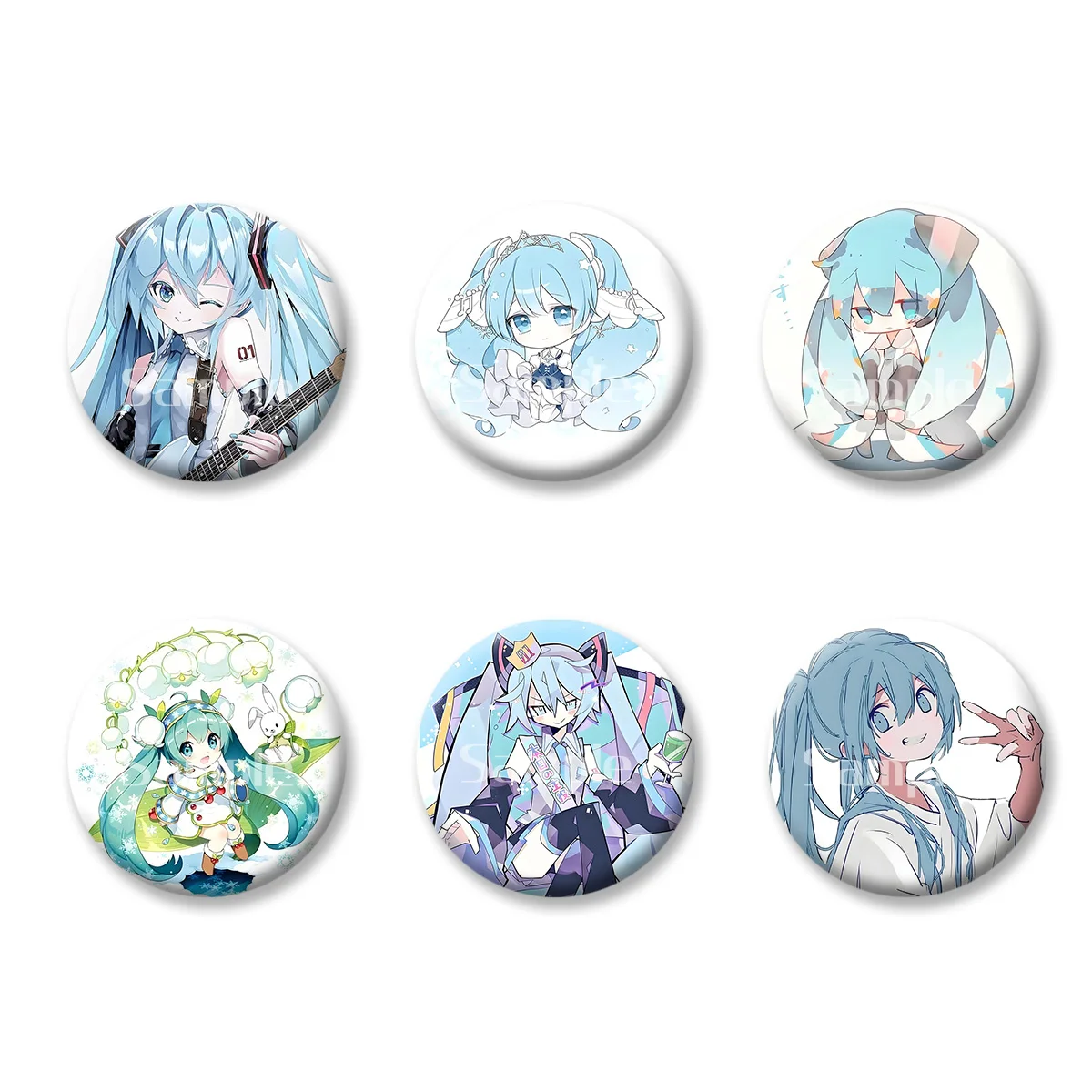 

Japanese Anime Cartoon Characters Cute Style Flash Badge Cards Souvenir Keychains Makeup Mirror Fridge Magnet ACG Accessories