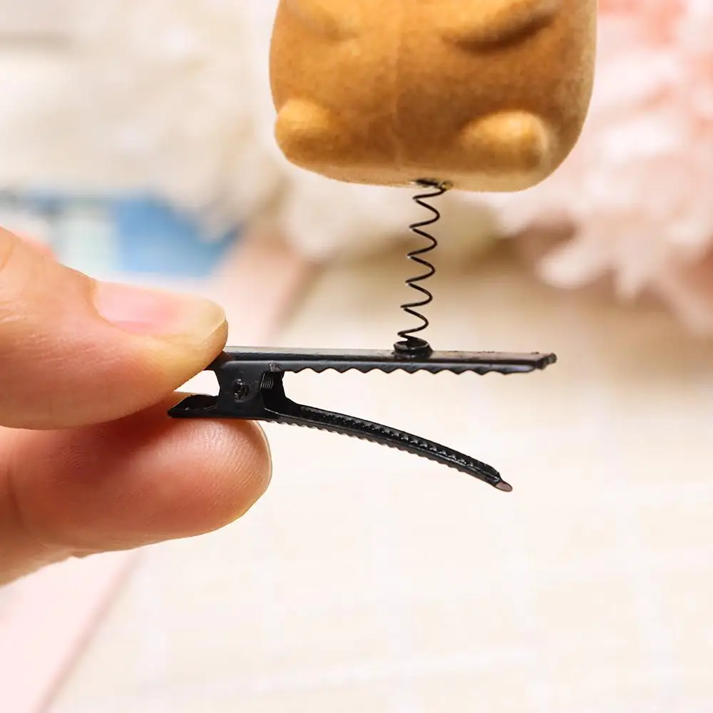 6 قطع لطيف الكرتون كابيبارا الربيع مشبك شعر 3D أفخم دبوس الشعر مضحك كابيبارا إكسسوارات الشعر DIY Kawaii الأطفال أغطية الرأس