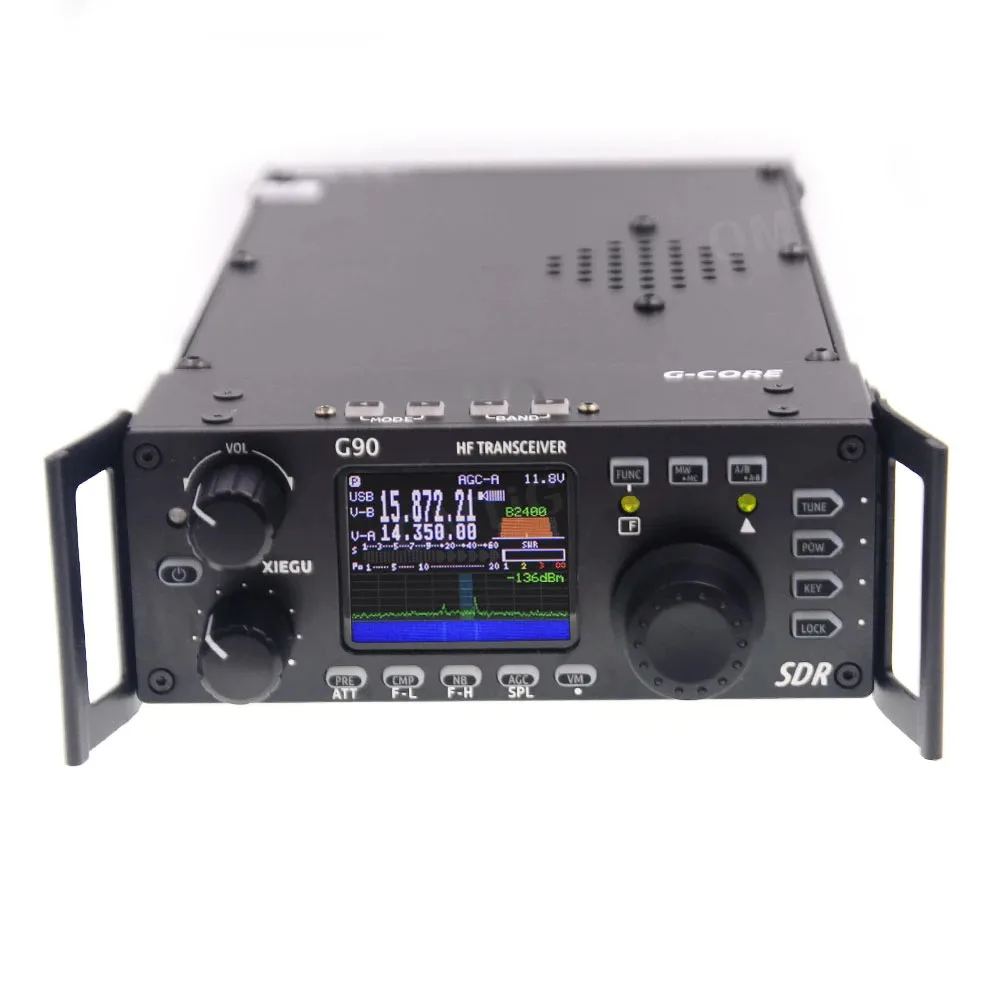 G90 0.5-30Mhz Amateur Radio 20W SSB/CW/AM/FM SDR Structure With Built-In Auto Antenna Tuner HF Transceiver