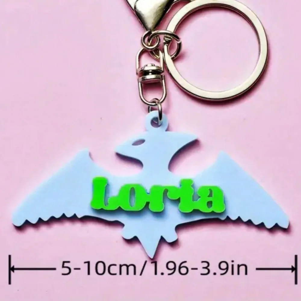 Cute Dinosaur Shape Acrylic Custom Name Keychain Personalized Backpack Luggage Tags Pendant Nameplate Keyribg for Kids Gift