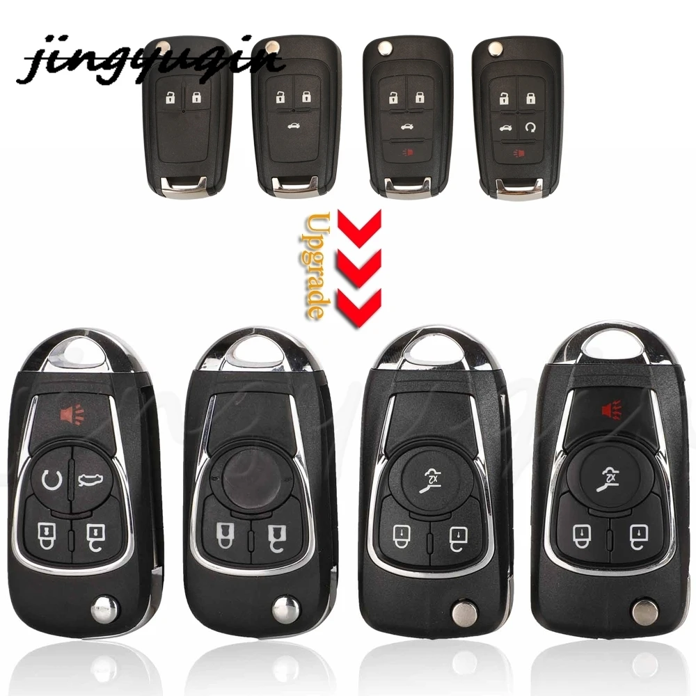 

jingyuqin 2/3/4/5 BTN Modified Remote Car Key Shell Fob For Chevrolet Cruze Buick Regal Encore Lacrosse Opel Astra J Zafira C