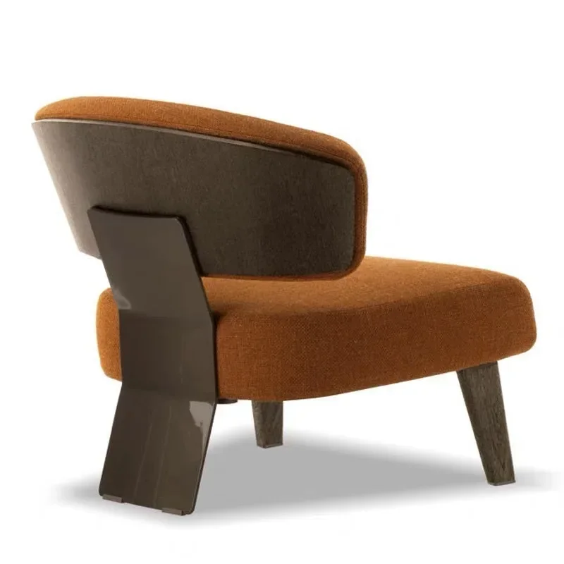 Minimalist leather single sofa chair designer modern living room simple artistic style balcony comfortable lounge chair