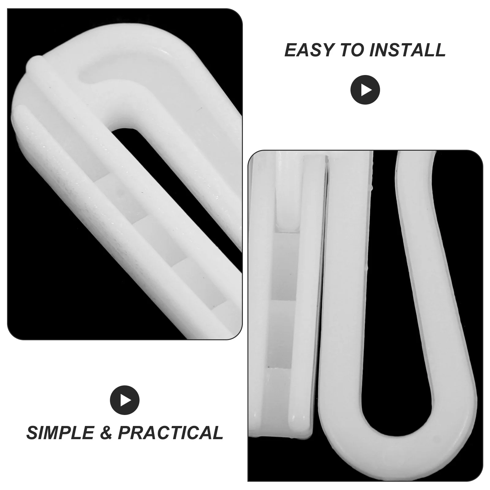 50 قطعة قابل للتعديل قرصة مطوي الستار السنانير مقاطع بلاستيكية لستائر دش المسار السنانير مرنة الستار معلقة التبعي #6