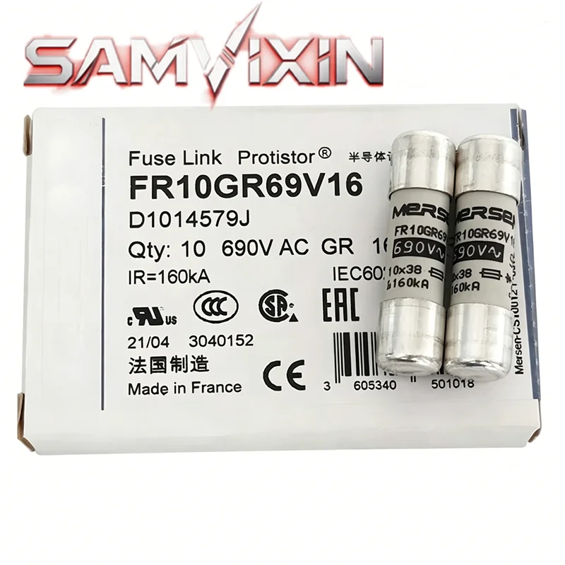 FR10GR69V10 FR10GR69V12.5 FR10GR69V16 FR10GR69V20 FR10GR69V25 FR10GR69V30 FR10GR69V32 (2-10pcs) 690V gR Fuse ,Original In Stock