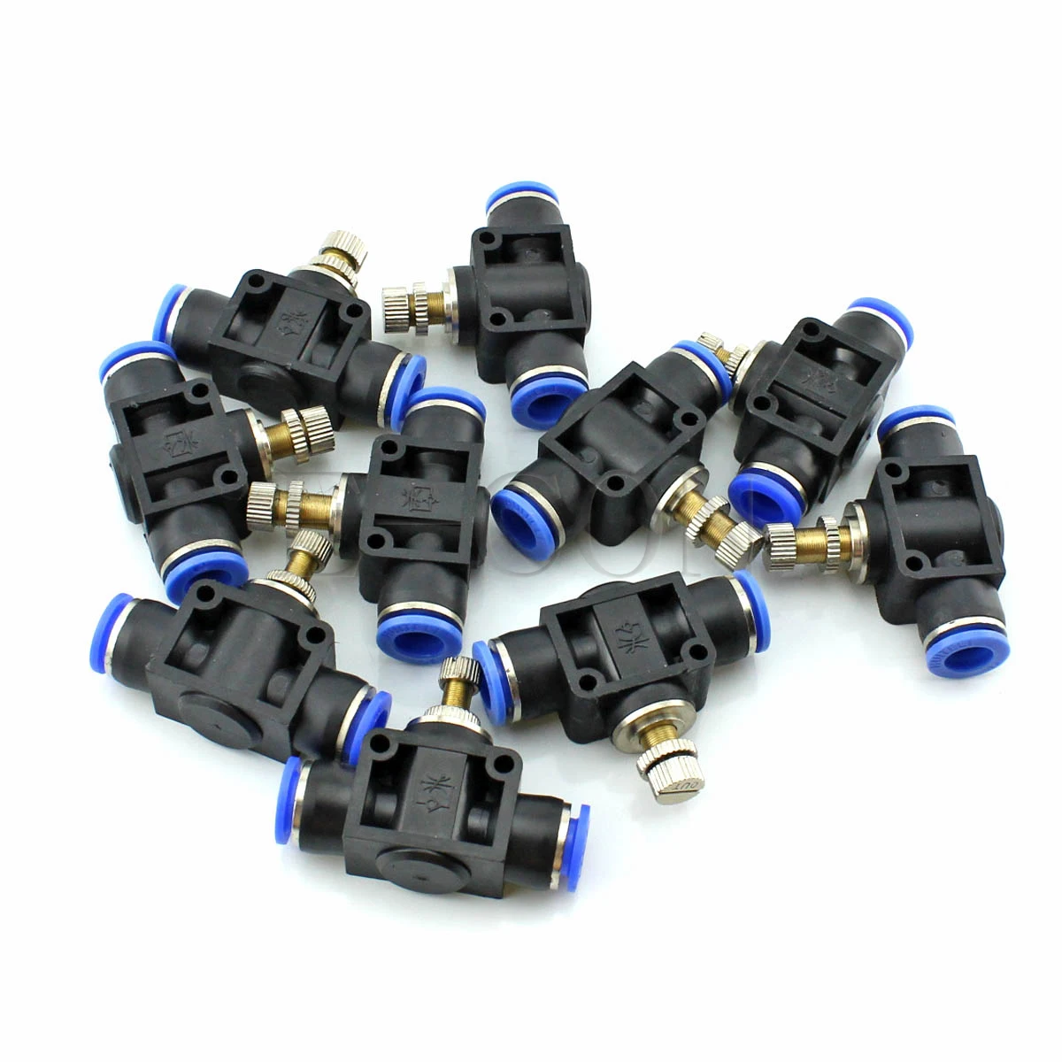 

10pcs LSA-4/6/8/10/12 Pneumatic Air Valve Flow Speed Controller Throttle Push In One Touch