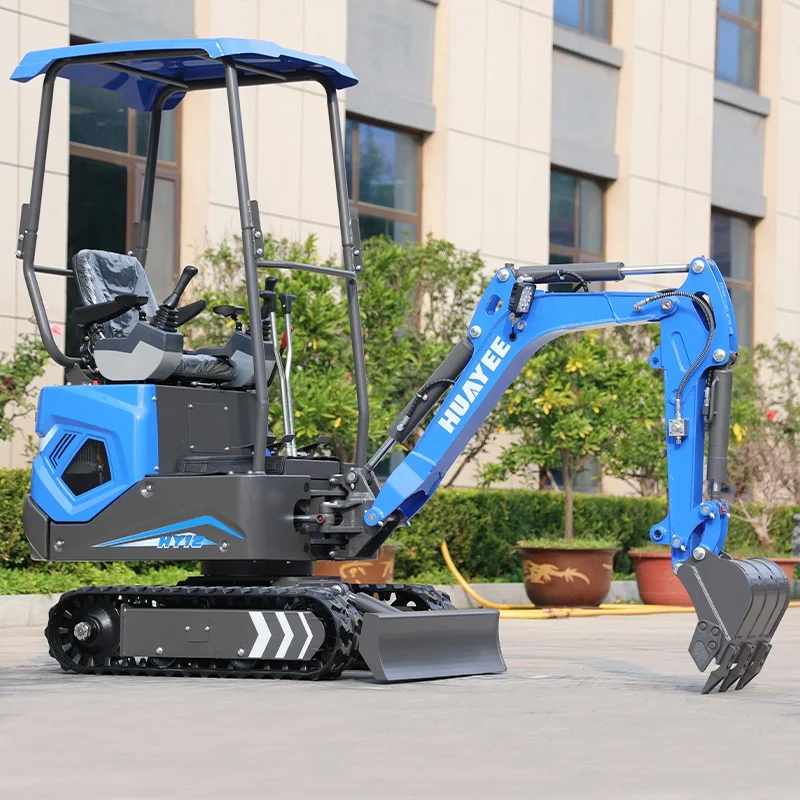 حفارة صغيرة جديدة، حفارة هيدروليكية مجنزرة 1 طن، حفارة صغيرة مع دلو وملحقات اختيارية.