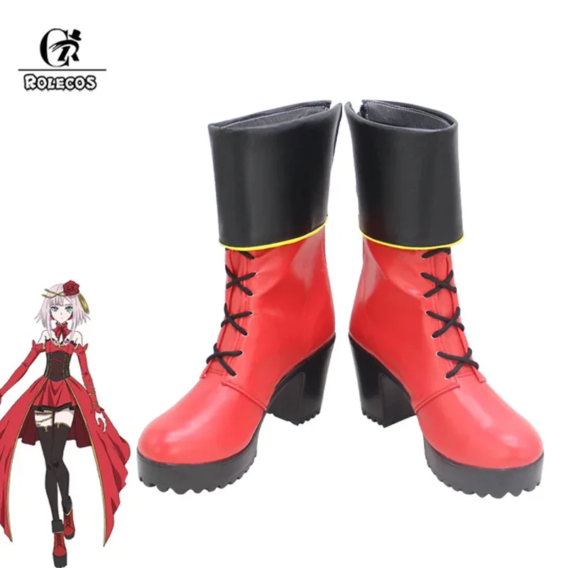 

ROLECOS Аниме Такт Оп. Destiny Cosette Обувь для косплея Cosette Schneider Обувь для косплея Красная женская обувь Высокие сапоги на каблуке Хэллоуин