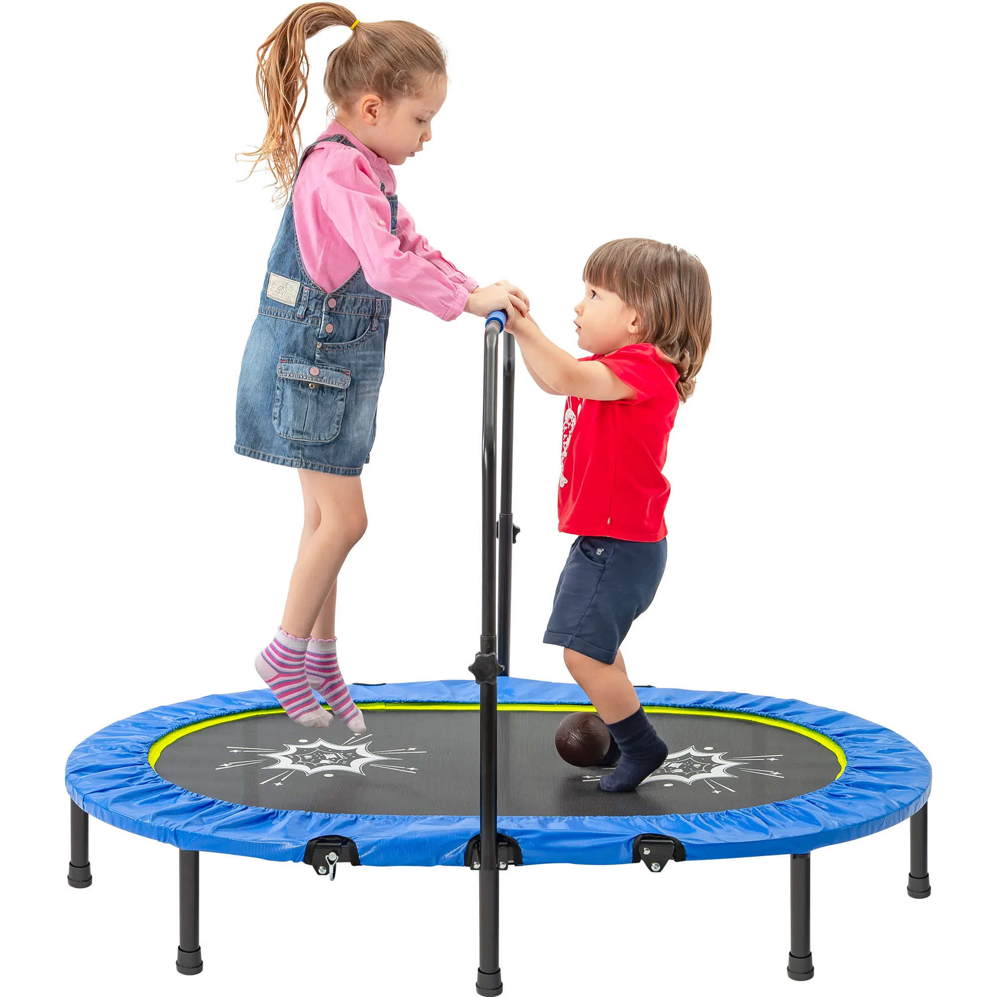 

Indoor Jumping Fitness Trampoline for Adults Children'S Mini Trampoline With Handle