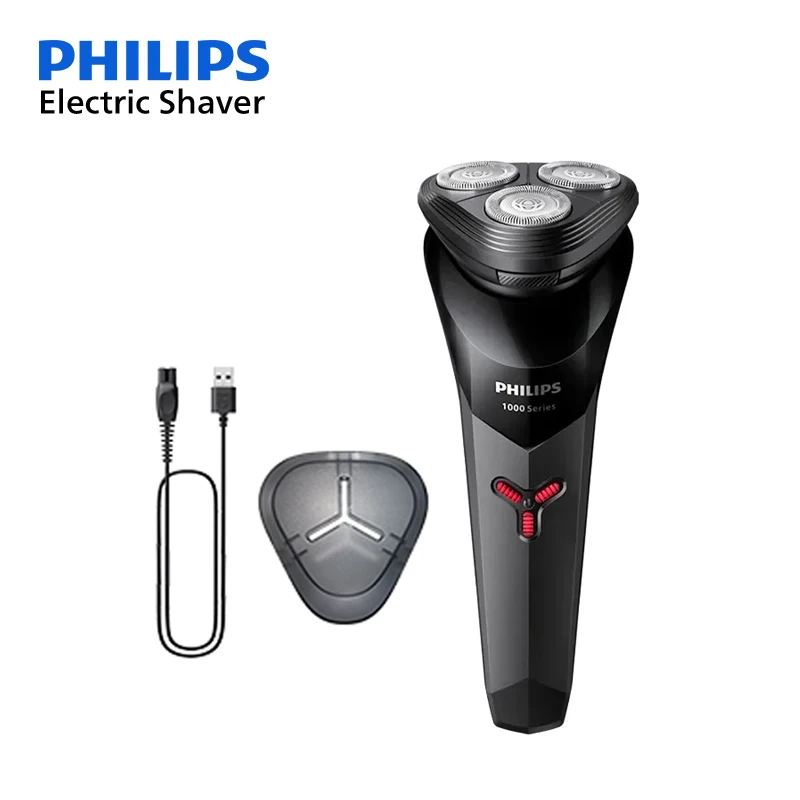 

Philips S1113 Электробритва Мужской триммер для бороды USB-зарядка Лезвия из нержавеющей стали Эргономичный дизайн Тройная бритва с плавающей головкой