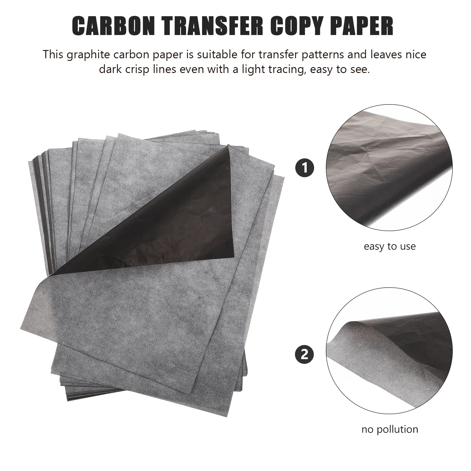 Imagem -03 - Papel de Traço de Transferência de Carbono Grafite para Desenho Rastreamento um Lado Preto Cópia Escritório Diy