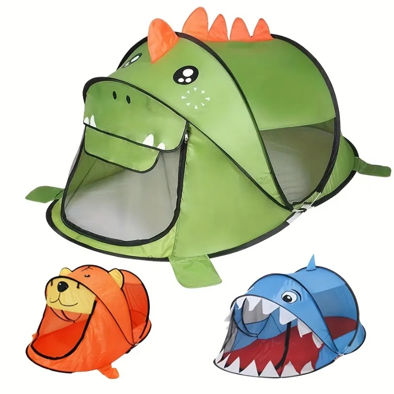 

Kids Play Tent Dinosaur Shark Pink Bear Tiger UPF 50 Sunproof Breathable Mesh 30 Second Pop Up Indoor Outdoor Playhouse Toddlers