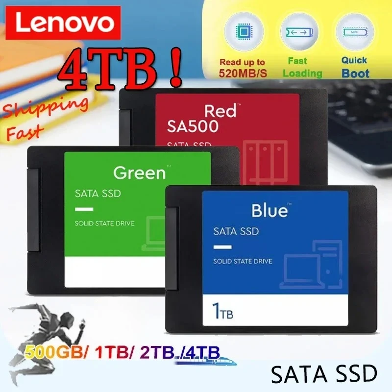 

Lenovo External Hard Disk For Internal Hard Drive Sata3 Interface Portable 4TB SSD High Speed Solid State Drive For Laptop