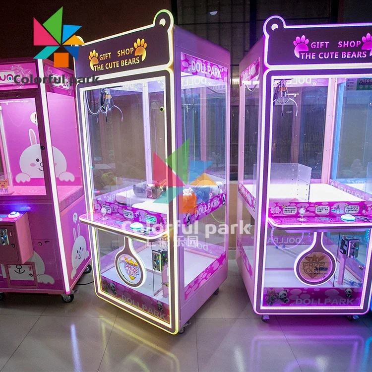 Colorful Park arcade games machines coin operated /toy crane claw machine for sale /vending machine