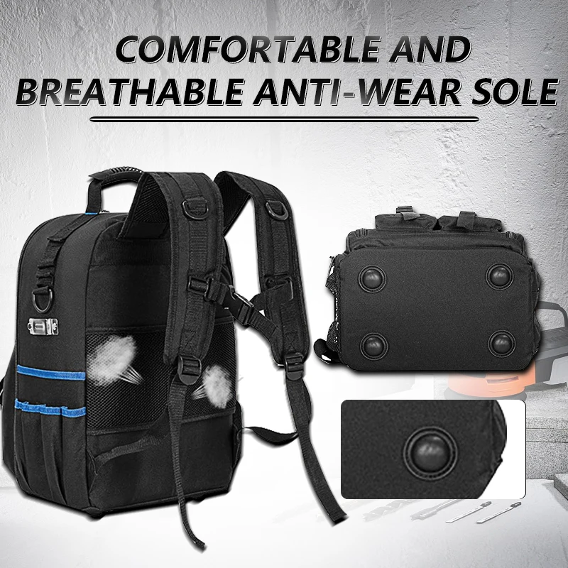 Hardware tool backpack Available in three colours and different sizes Durable and practical