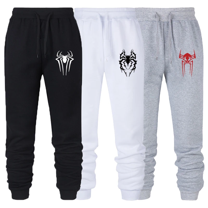 Spider Print Sweatpants for Men Athletic Workout Joggers Running Trackpants Trousers Elastic Waist Drawstring Pants with Pockets