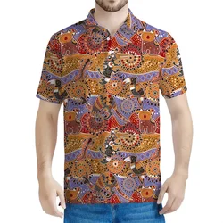 Australian Aboriginal 3D Printed POLO Shirt Summer Ethnic Pattern Polo Shirts Men Clothes Streetwear Loose Short Sleeve Tops