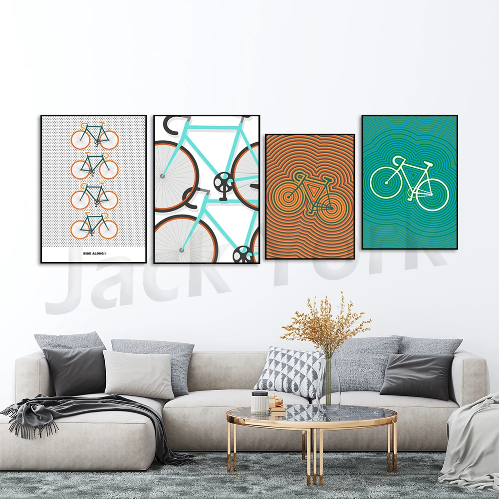 Ride Along | Bike Poster Illustration | Gift For Bike Lovers | Wall Art | Minimalist Print | Repetitive Design