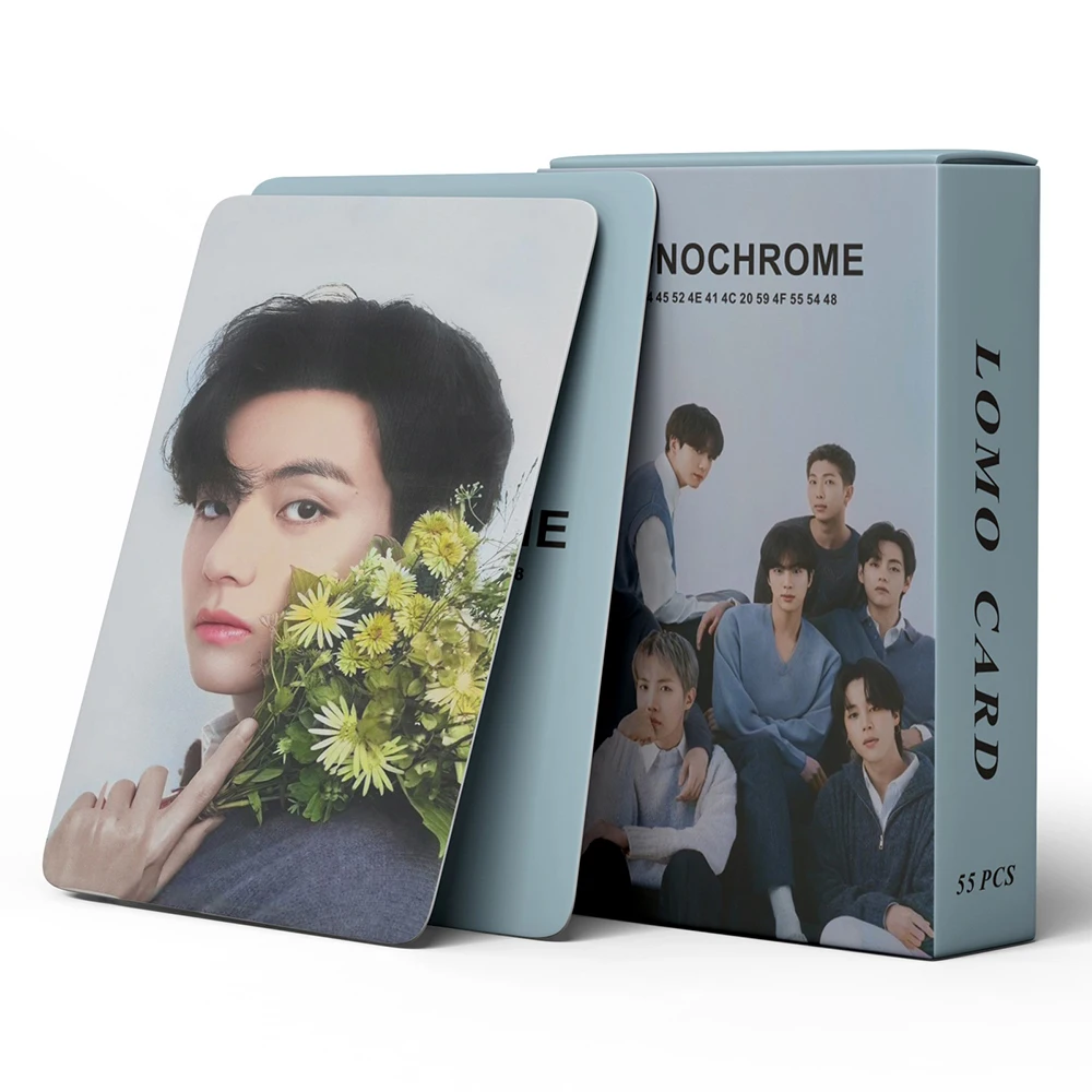 K-popフォトアップカード,55枚のボックス,ファンコレクション,アルバム,防弾少年団,jung kook,lomo