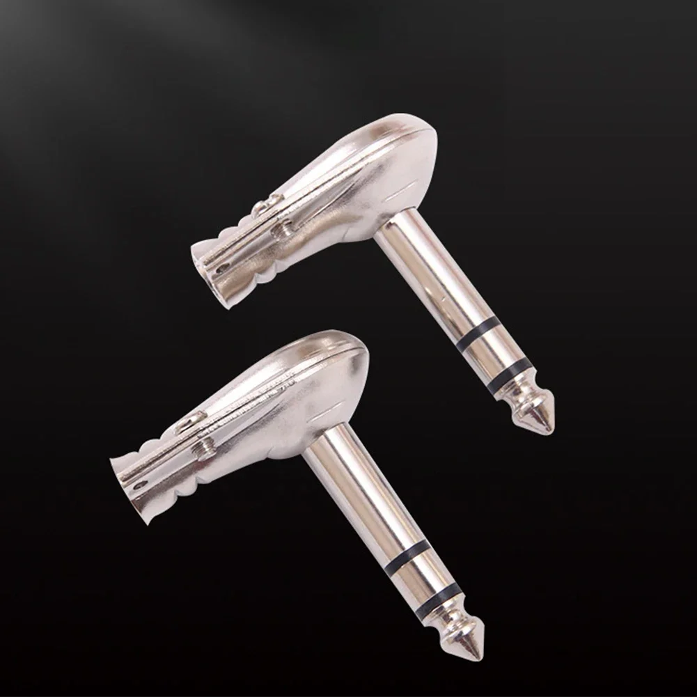 Set Of Four 6 35mm Stereo TRS Right Angle Male Metal Connectors For Audio And Video Equipment Patch Cables In 14 Inch Length