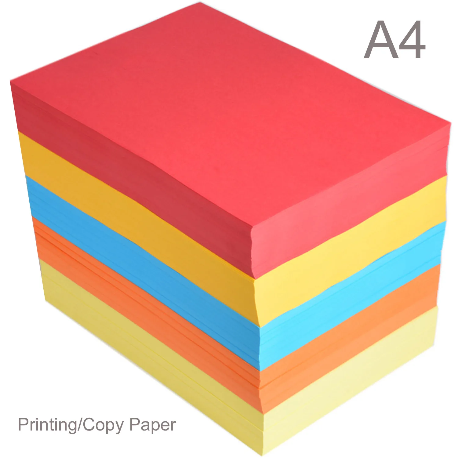 Papel para impressora de cópia multiuso Makeasy A4 70g colorido 8,5" x 11" 5 prateleiras 2500 folhas (500 folhas/ream)