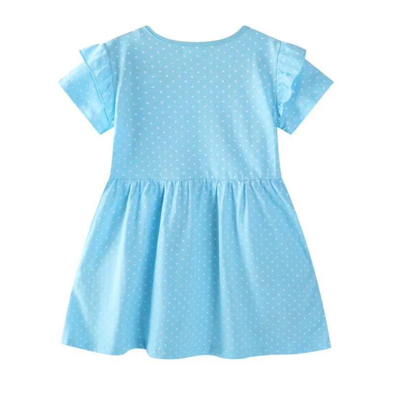 Jumping Meters 2-7T New Arrival Cotton Princess Fashion Girls Dresses Summer Animals Applique Fashion Cute Children Clothes