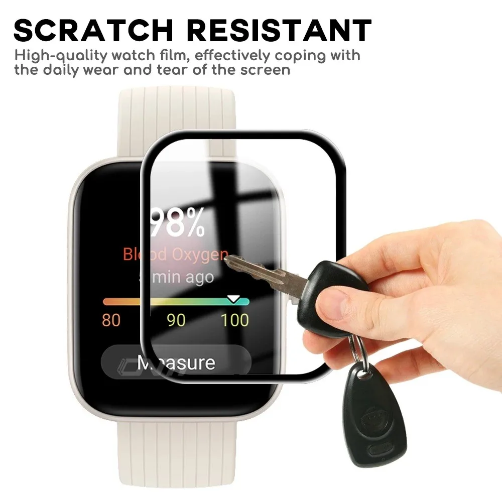 Huami Amazfit Bip3 Bip 3 pro 3D nti-scratch 풀 커버 필름 스크린 보호용 스마트 워치 액세서리용 PMMA 화면 보호기