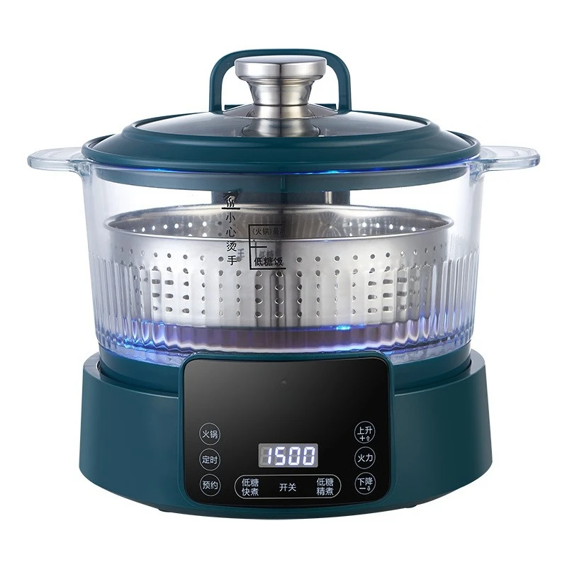 Intelligent lifting and lowering sugar control rice cooker, rice soup separation automatic drain rice pot