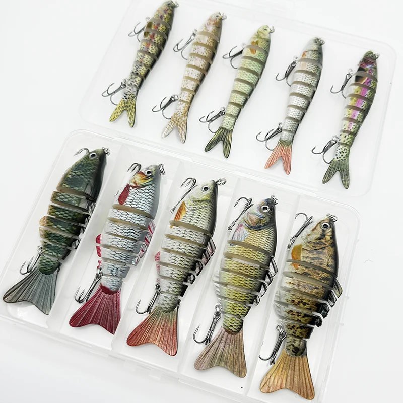 10 Uds Swimbait juego de cebo grande pesca Balam señuelo 100mm locura pesca en el mar señuelo duro cebos articulados gigantes Leurre leurre balam