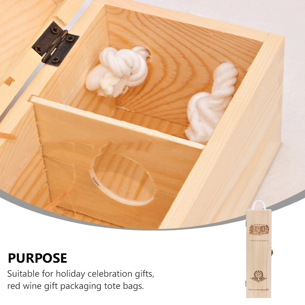 

Retro Wooden Portable Vintage Red Wine Storage Box Handle Luxury Gift Packaging Tote Bag Affordable Wine Bottle Case Household