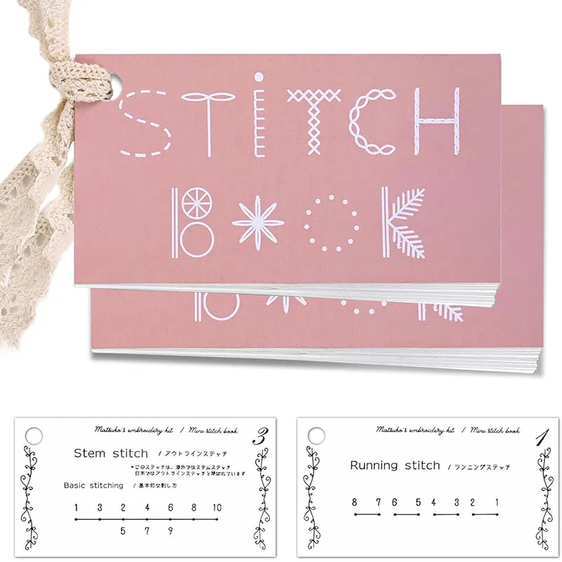 17-karty Kreatywna mini książeczka do szycia Home Arts Crafts Sewing DIY Creative Mini Sewing Card Set Stitch Buddy Embroidery Stitch Book