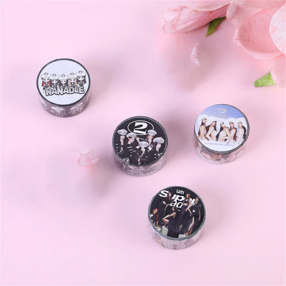 Kpop GIDLE Washi Tape Hand Account Sticker Phone Luggage Notebook INS Graffiti Creative Adhesive Tape YUQI MINNIE Fan Collection